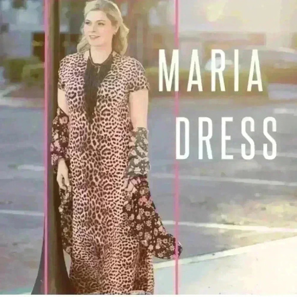 Lularoe Maria Medium Brown Cheetah Leopard Maxi Dress Size S - Picture 1 of 4